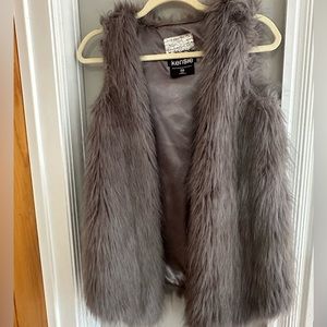 Kensie Faux Grey Fur Vest XS washable